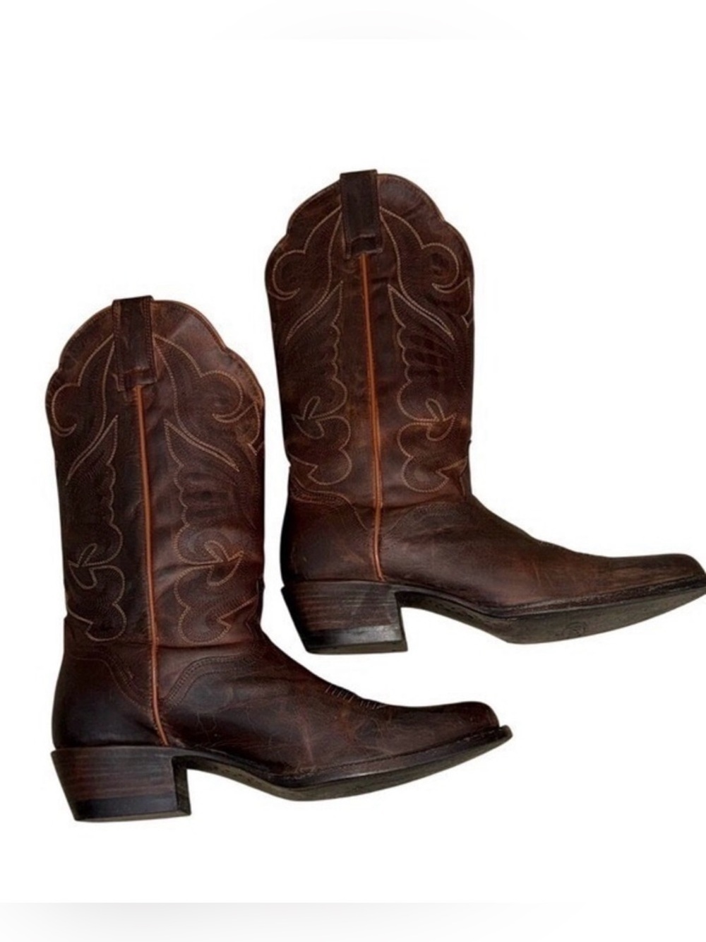 JB DILLON Genuine Goat Leather Western Cowboy Boots Brown Distressed | Sz 8.5C‎